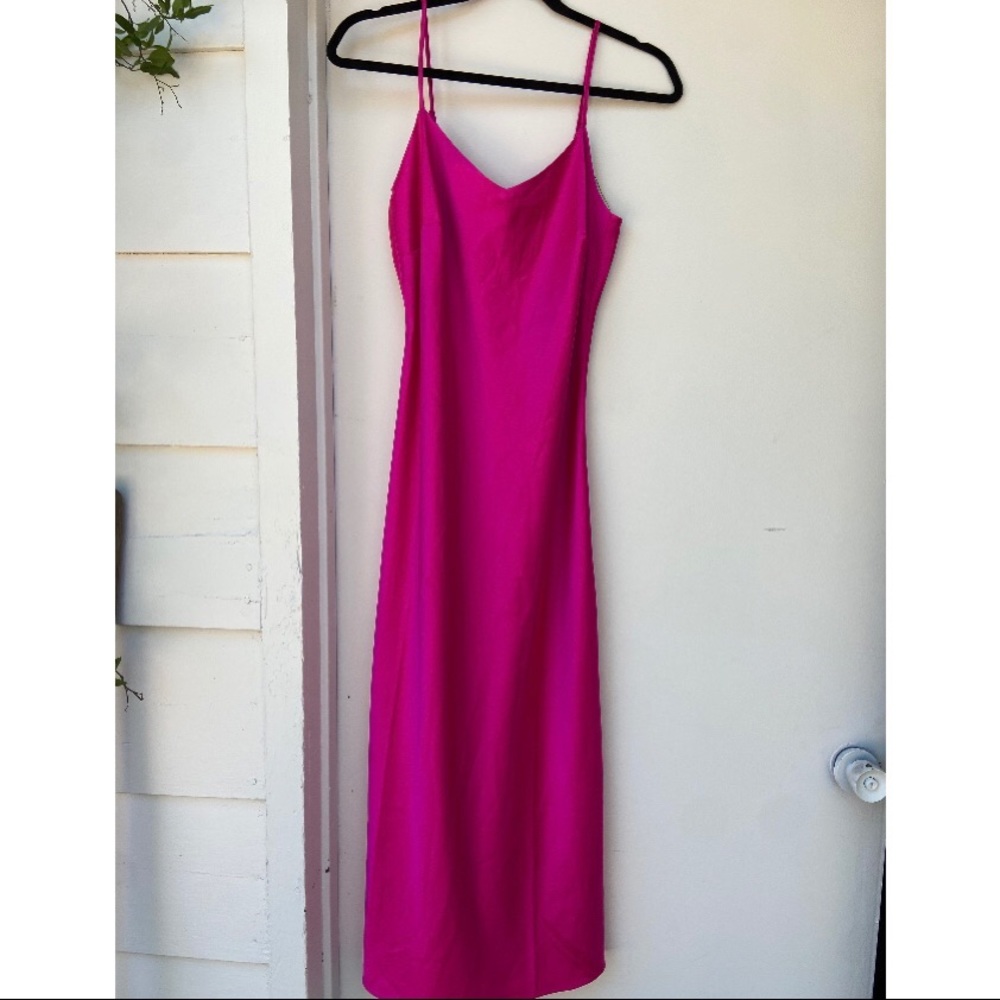 Hot Pink Slip Dress—Like New